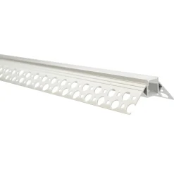 Perfil de aluminio integración escayola/pladur para esquina exterior - Tira LED hasta 10 mm -  2 metros