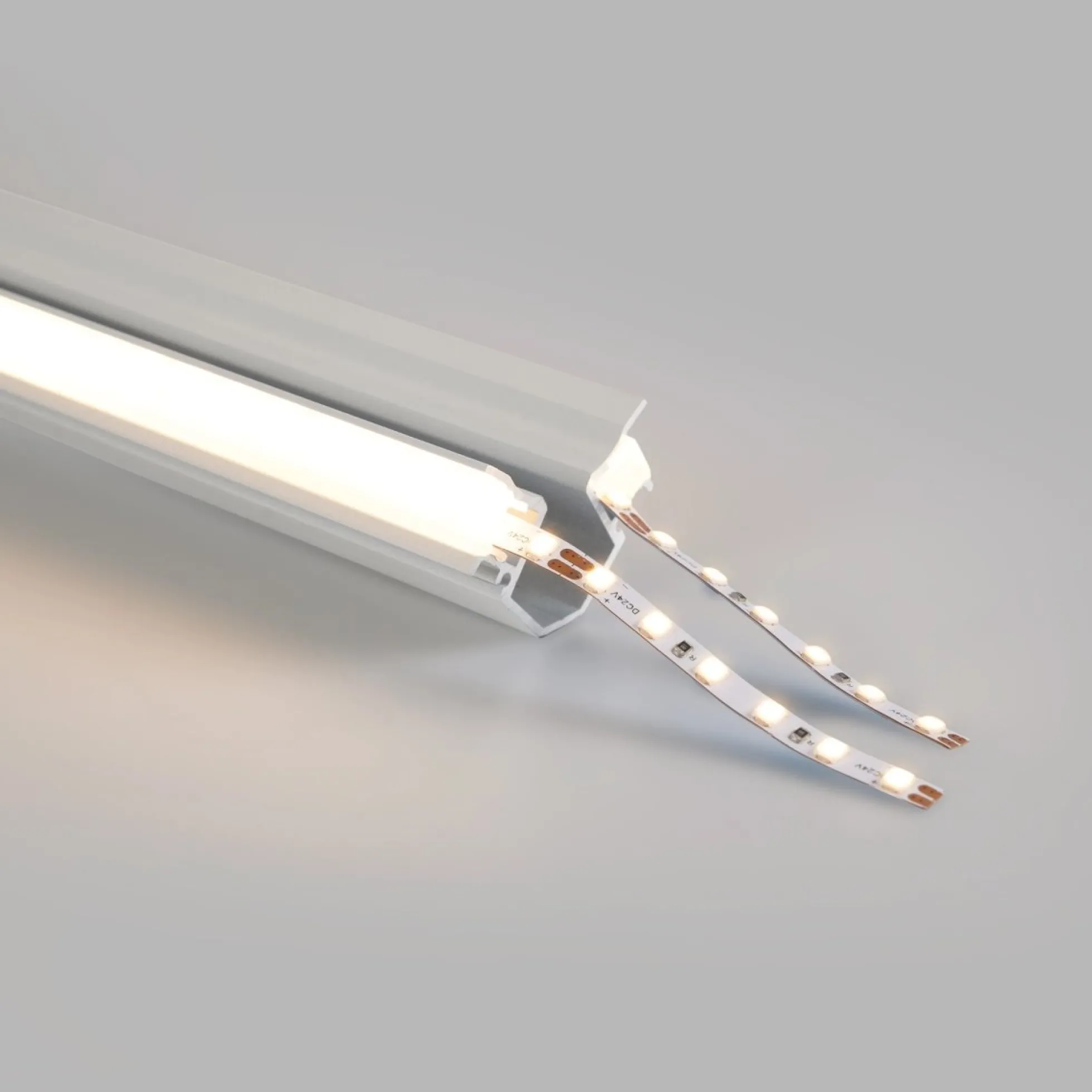 Perfil de aluminio para esquinas - Tira LED doble - 38.7x39mm - 2 metros