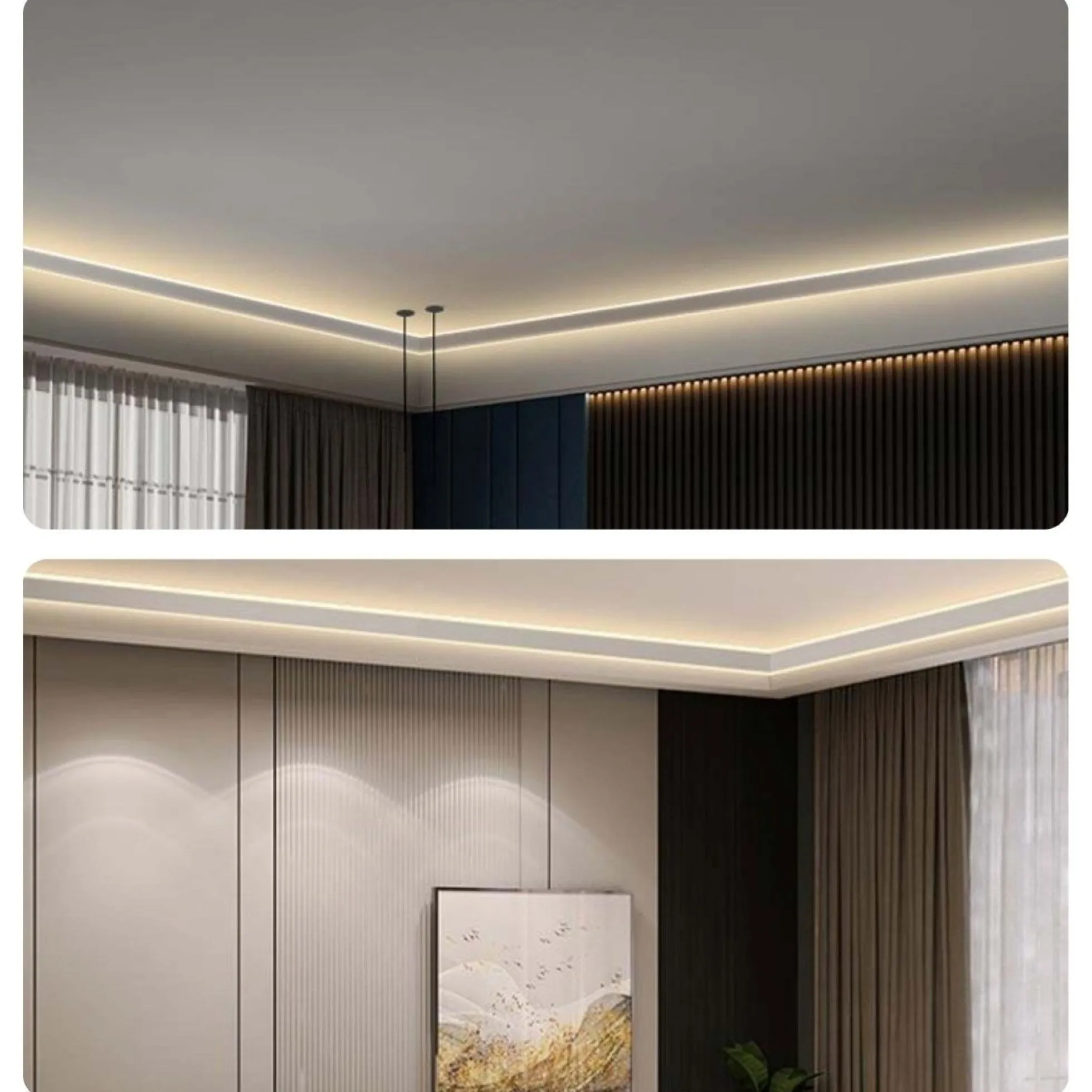 Perfil de aluminio para esquinas - Tira LED doble - 38.7x39mm - 2 metros