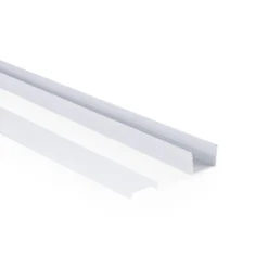 Perfil de aluminio para tira LED con difusor - Superficie - Kit completo - 18 x13mm - Tira LED ≤ 15 mm - 2 metros