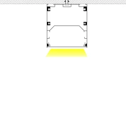 Perfil de aluminio para tira LED con difusor - Superficie - Kit completo - 18 x13mm - Tira LED ≤ 15 mm - 2 metros