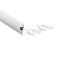 Perfil de aluminio para tira LED - Bañador de pared - Kit completo - 18x44mm - 2 metros