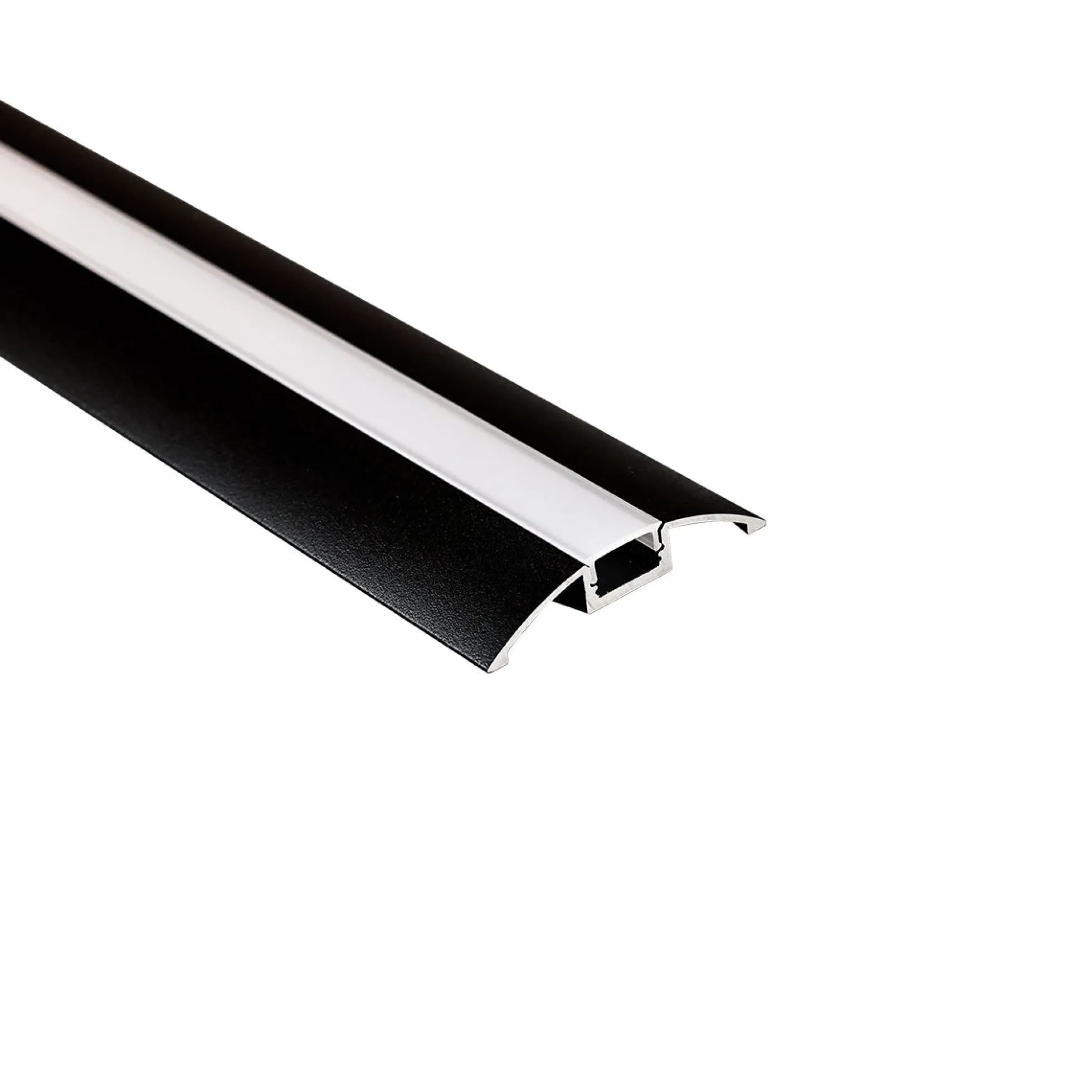 Perfil de aluminio para tira LED - Media luna - Kit completo - 58x9mm - 2 metros