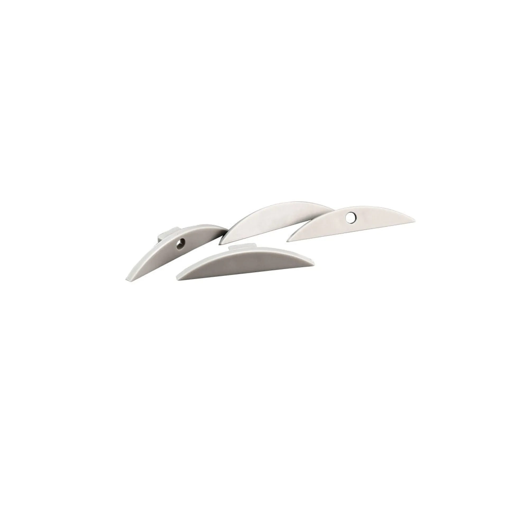 Perfil de aluminio para tira LED - Media luna - Kit completo - 58x9mm - 2 metros