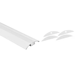 Perfil de aluminio para tira LED - Media luna - Kit completo - 58x9mm - 2 metros