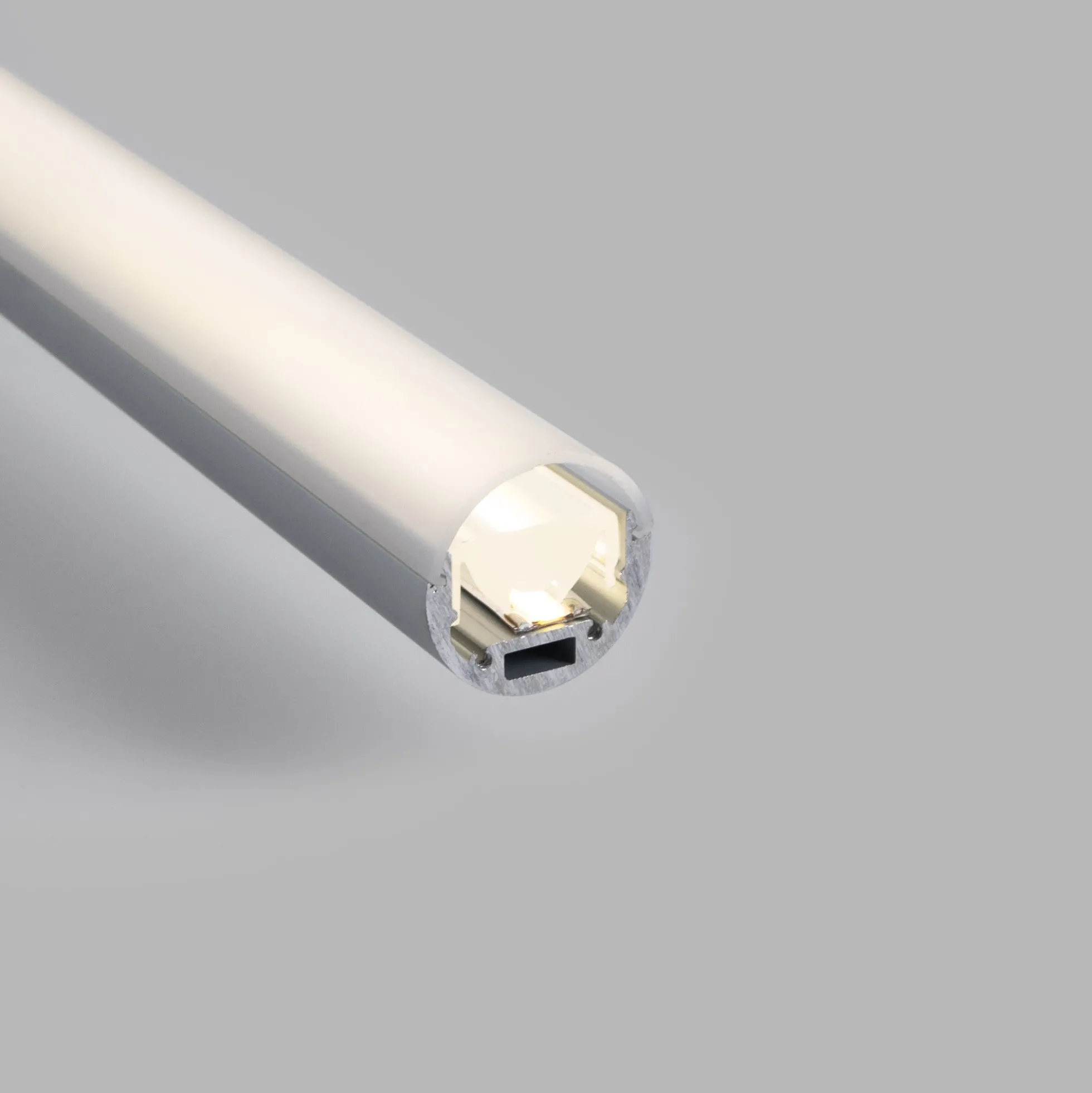 Perfil de aluminio para tira LED ≤ 13mm - Superficie - ø 28mm - 2 metros