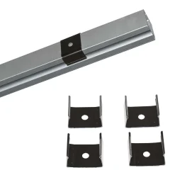Perfil de aluminio para tira LED con difusor - 4 grapas - 2 tapas - 17x15mm - 2 metros