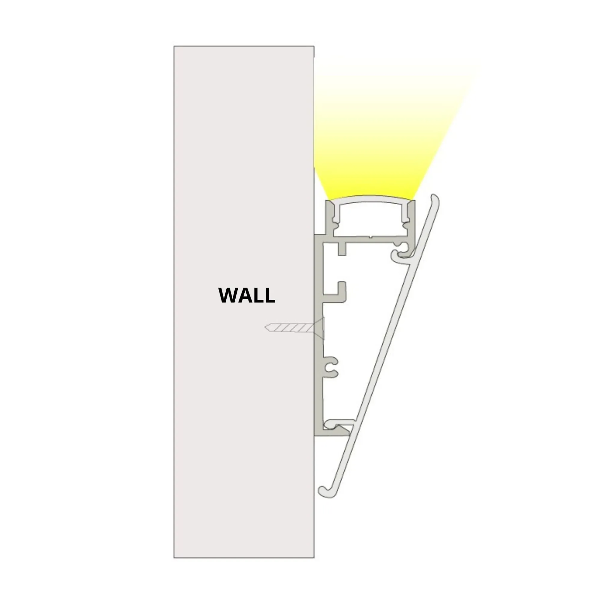 Perfil de aluminio superficie - Tira LED ≤ 12mm - 23.5x57.8mm - 2 metros