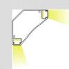 Perfil doble tira LED para esquinas - Superficie - 67x67mm - Con difusor - 2 metros