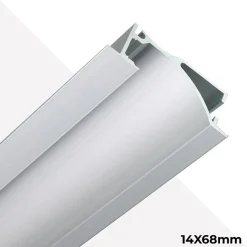 Perfil empotrable bañador de pared zócalo 14x68mm (2mt)