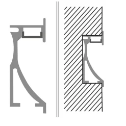 Perfil empotrable bañador de pared zócalo 14x68mm (2mt)