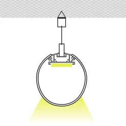 Perfil tira LED cilíndrico de suspensión - ø 60mm - Con difusor - 2 metros