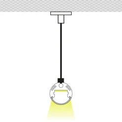 Perfil tira LED cilíndrico - ø 20mm - Con difusor - Superficie / Suspensión - 2 metros