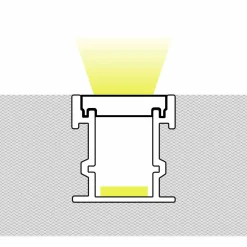 Perfil tira LED de suelo - 25x21mm - Con difusor - 2 metros