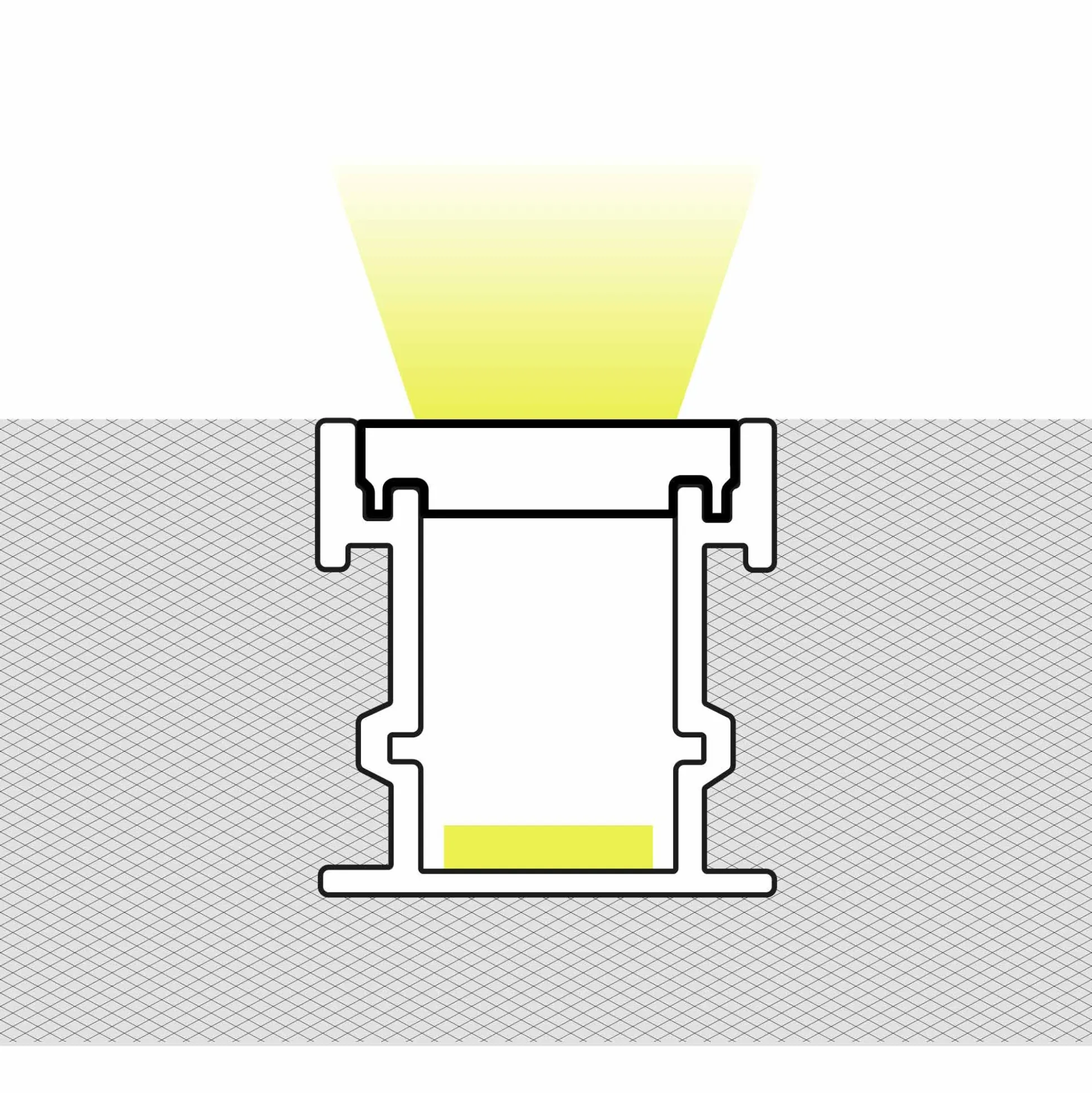 Perfil tira LED de suelo - 25x21mm - Con difusor - 2 metros