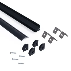 Perfil tira LED de superficie para esquinas - Con difusor - Kit completo - 15,8x15,8mm - Tira LED ≤ 10 mm - 2 metros