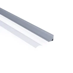 Perfil tira LED de superficie para esquinas - Con difusor - Kit completo - 15,8x15,8mm - Tira LED ≤10 mm - 1 metro