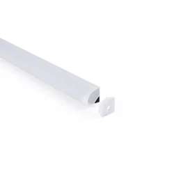 Perfil tira LED de superficie para esquinas - Con difusor - Kit completo - 15,8x15,8mm - Tira LED ≤10 mm - 1 metro