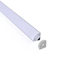 Perfil tira LED de superficie para esquinas - Con difusor - Kit completo - 15,8x15,8mm - Tira LED ≤10 mm - 1 metro