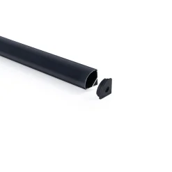 Perfil tira LED de superficie para esquinas - Con difusor - Kit completo - 15,8x15,8mm - Tira LED ≤10 mm - 1 metro