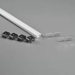Perfil tira LED de superficie con difusor - Kit completo - 17x8,5mm - Tira LED ≤10mm - 2 metros