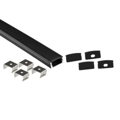 Perfil tira LED de superficie con difusor - Kit completo - 17x8,5mm - Tira LED ≤10mm - 2 metros