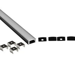Perfil tira LED de superficie con difusor - Kit completo - 17x8,5mm - Tira LED ≤10mm - 2 metros