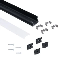 Perfil tira LED de superficie con difusor - Kit completo - 17,6x14,5mm - Tira LED ≤  12 mm - 2 metros