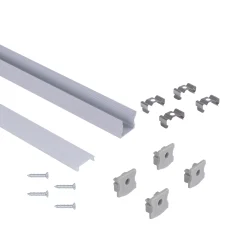Perfil tira LED de superficie con difusor - Kit completo - 17,6x14,5mm - Tira LED ≤  12 mm - 2 metros