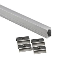 Perfil tira LED de superficie con difusor - Kit completo - 12x8mm - Tira LED ≤5mm - 2 metros