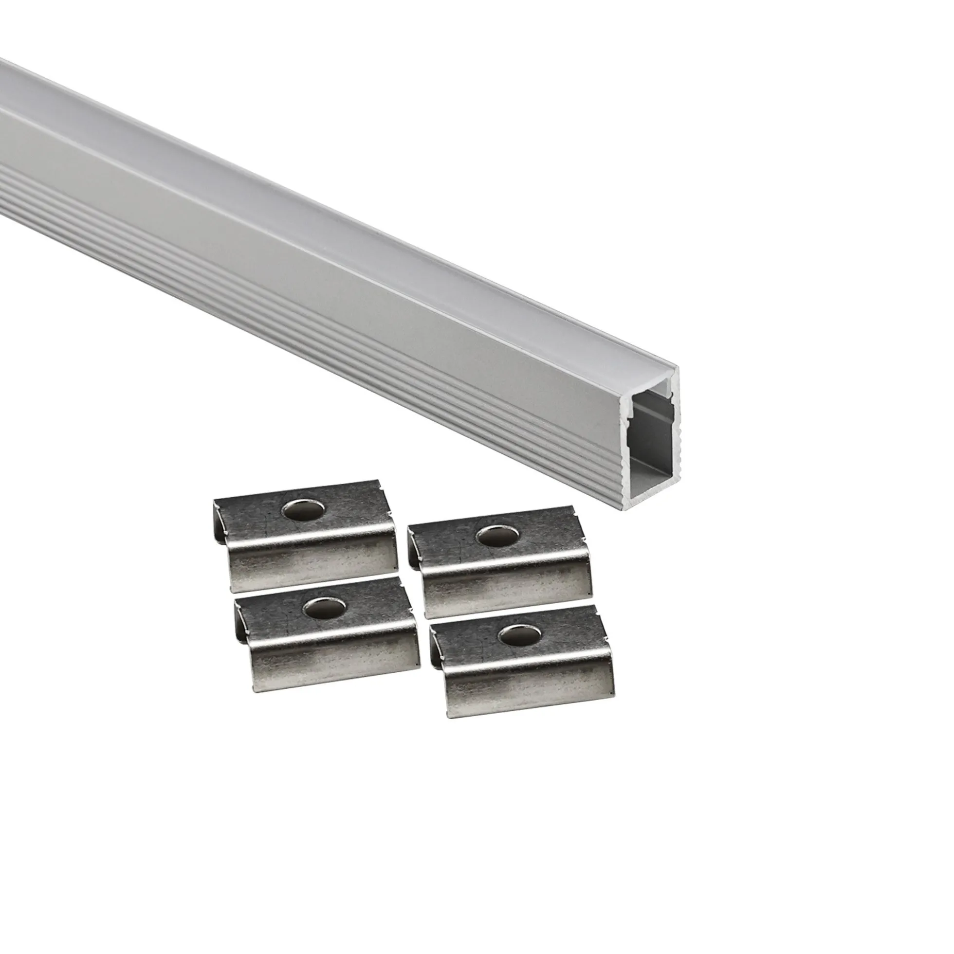 Perfil tira LED de superficie con difusor - Kit completo - 12x8mm - Tira LED ≤5mm - 2 metros