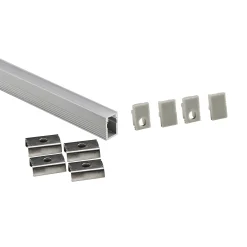 Perfil tira LED de superficie con difusor - Kit completo - 12x8mm - Tira LED ≤5mm - 2 metros
