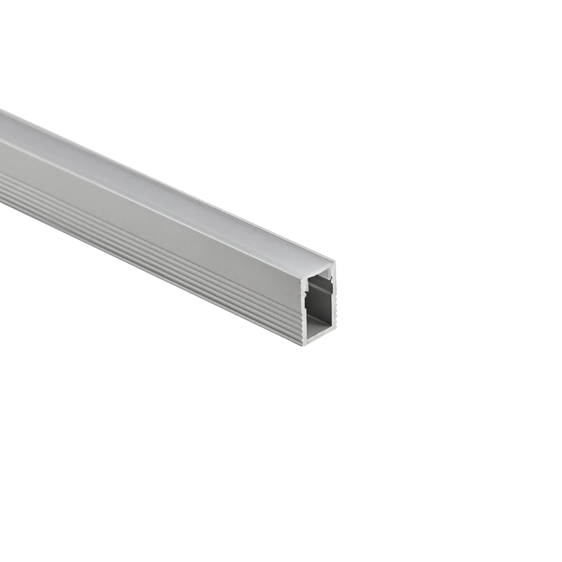 Perfil tira LED de superficie con difusor - Kit completo - 12x8mm - Tira LED ≤5mm - 2 metros