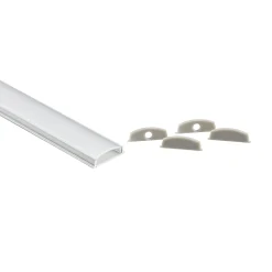 Perfil tira LED de superficie con difusor - Kit completo - 13x5,6mm - Tira LED ≤10mm - 2 metros