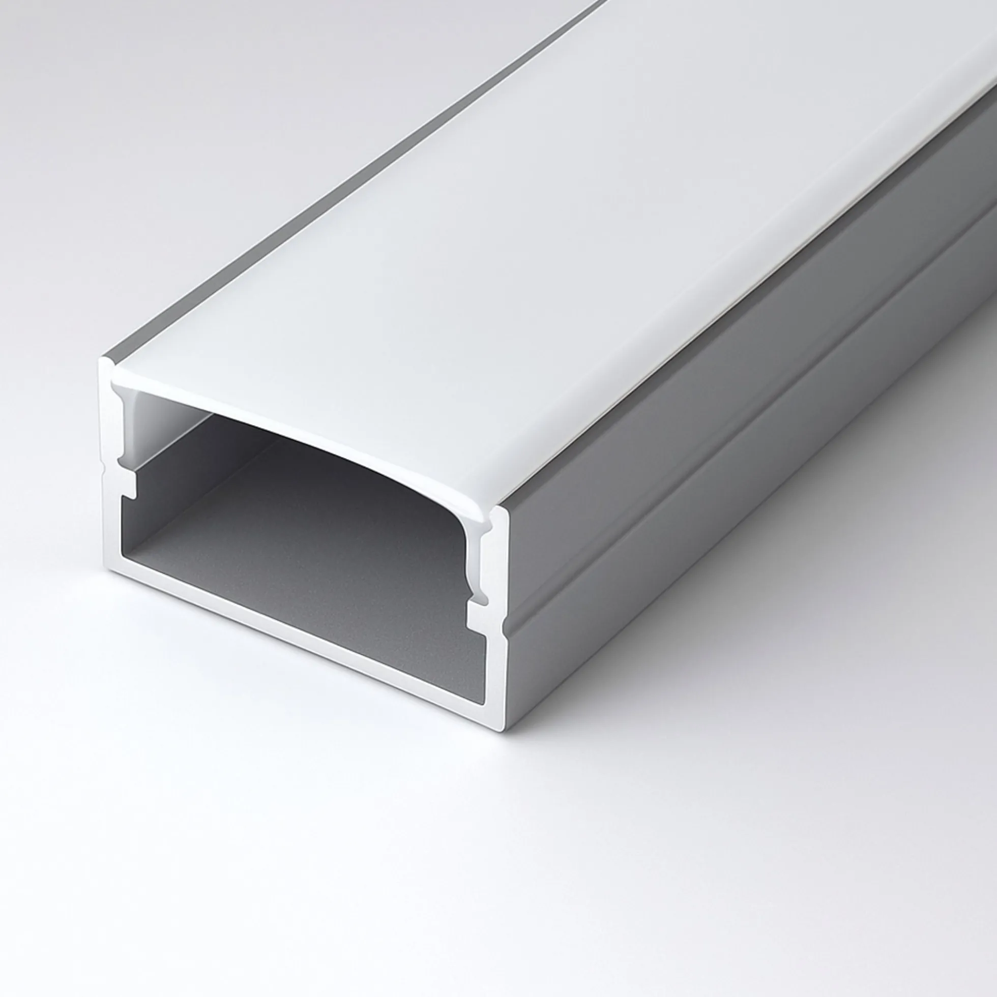 Perfil tira LED de superficie con difusor - 20x10mm - Tira LED ≤15mm - 2 metros