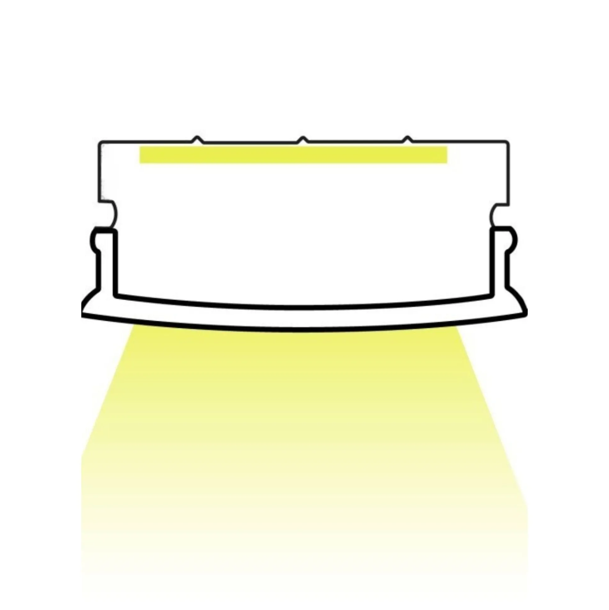 Perfil tira LED de superficie con difusor - 20x10mm - Tira LED ≤15mm - 2 metros