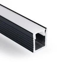 Perfil tira LED de superficie con difusor - Kit completo - 9x7mm - Tira LED ≤5mm - 2 metros