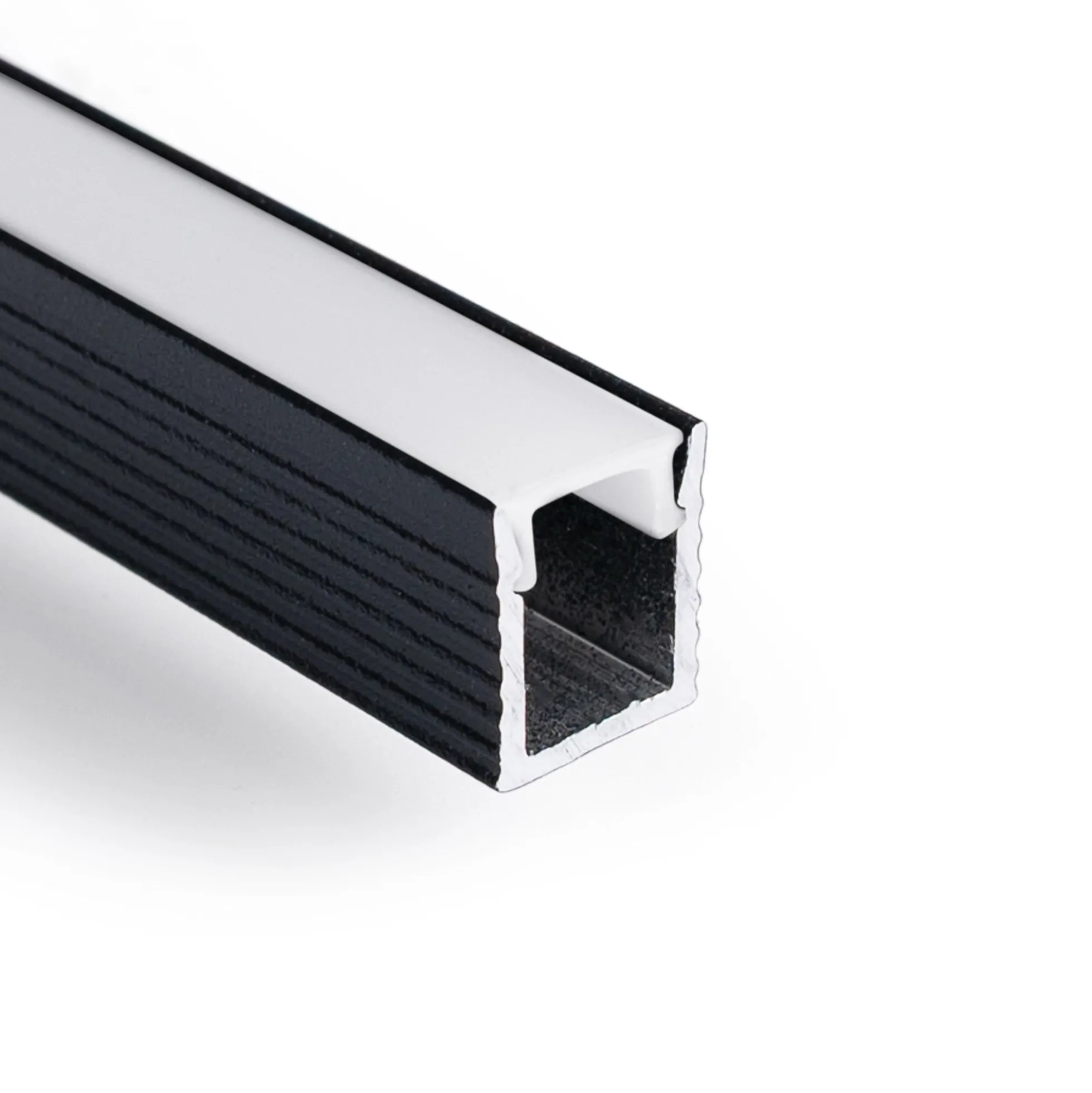 Perfil tira LED de superficie con difusor - Kit completo - 9x7mm - Tira LED ≤5mm - 2 metros