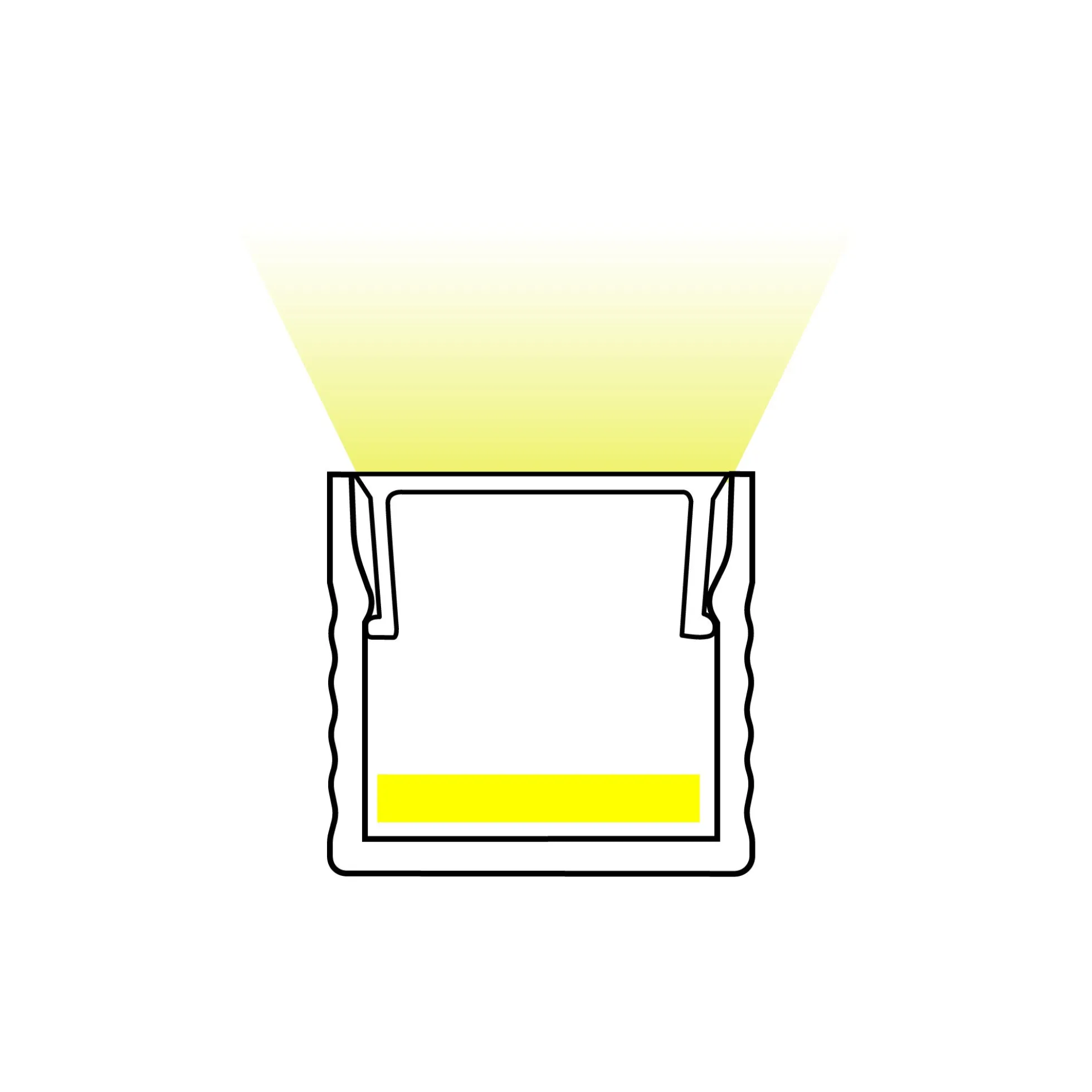 Perfil tira LED de superficie con difusor - Kit completo - 9x7mm - Tira LED ≤5mm - 2 metros