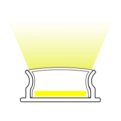 Perfil tira LED de superficie con difusor - Kit completo - 18x5mm - Tira LED ≤12mm - 2 metros