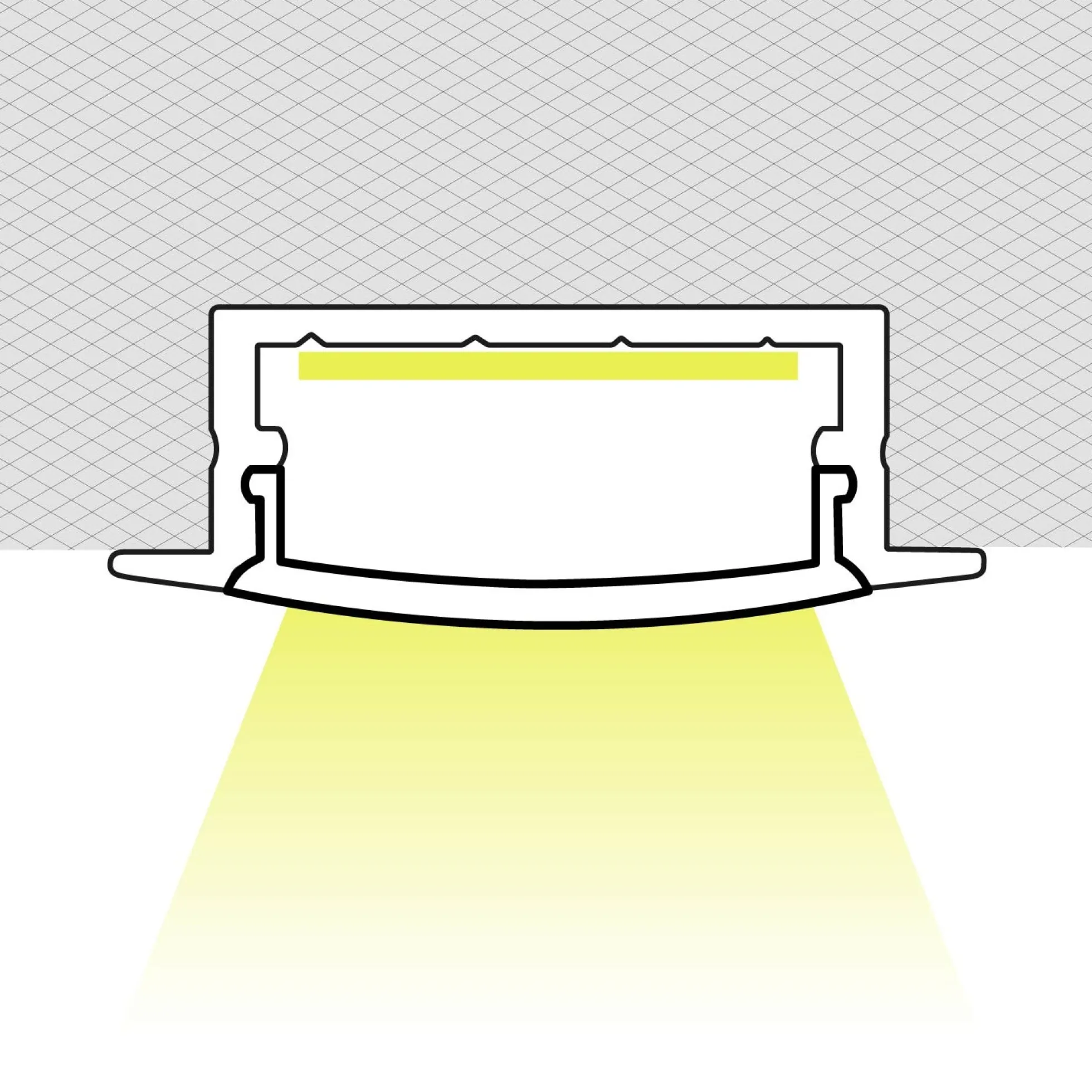 Perfil tira LED empotrable con difusor - 28x10mm - Tira LED ≤15mm - 2 metros
