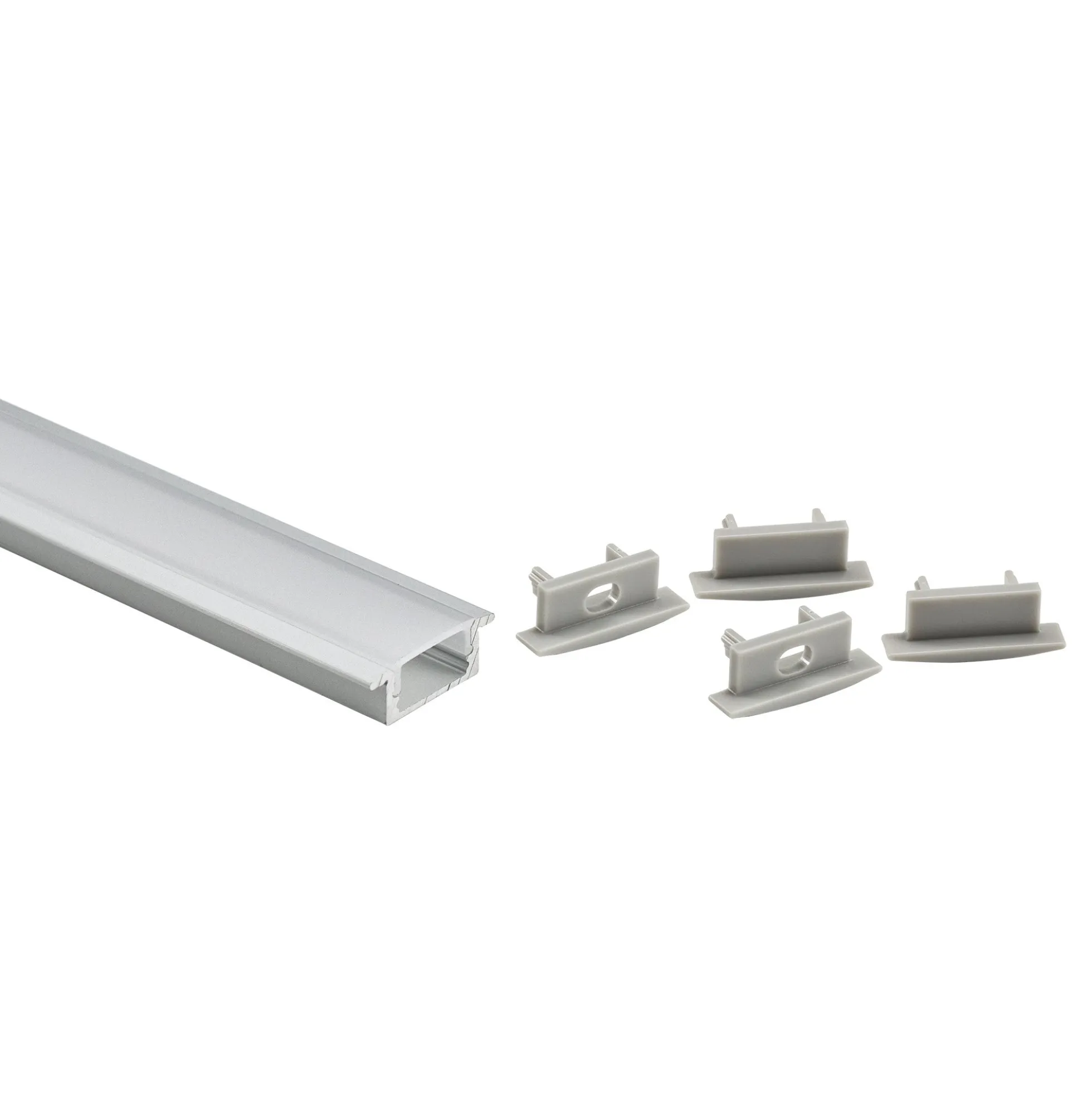 Perfil tira LED empotrable con difusor - Kit completo - 8,5x12mm - Tira LED ≤10mm - 2 metros