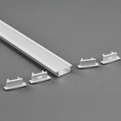 Perfil tira LED empotrable con difusor - Kit completo - 8,5x12mm - Tira LED ≤10mm - 2 metros