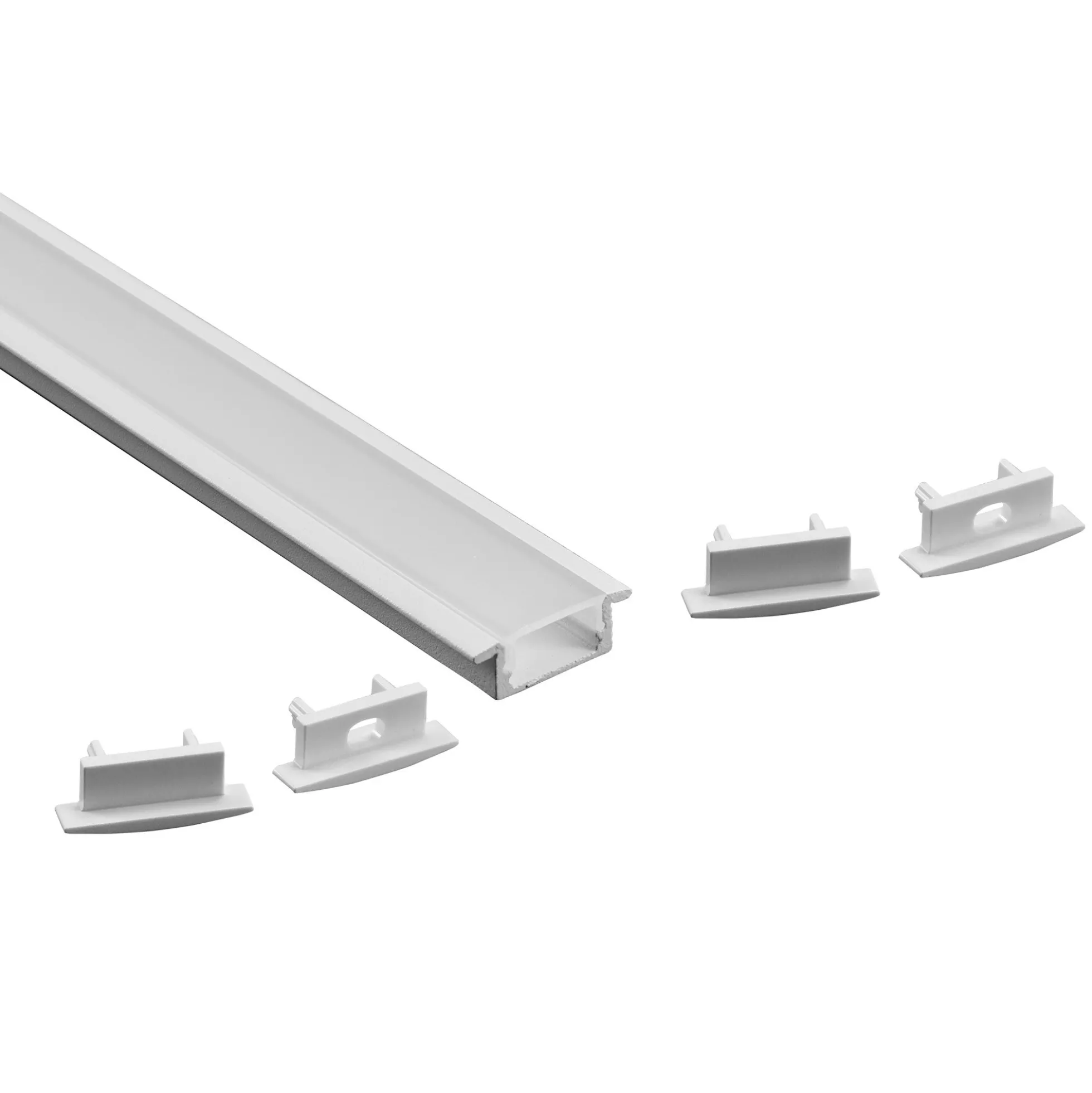 Perfil tira LED empotrable con difusor - Kit completo - 8,5x12mm - Tira LED ≤10mm - 2 metros