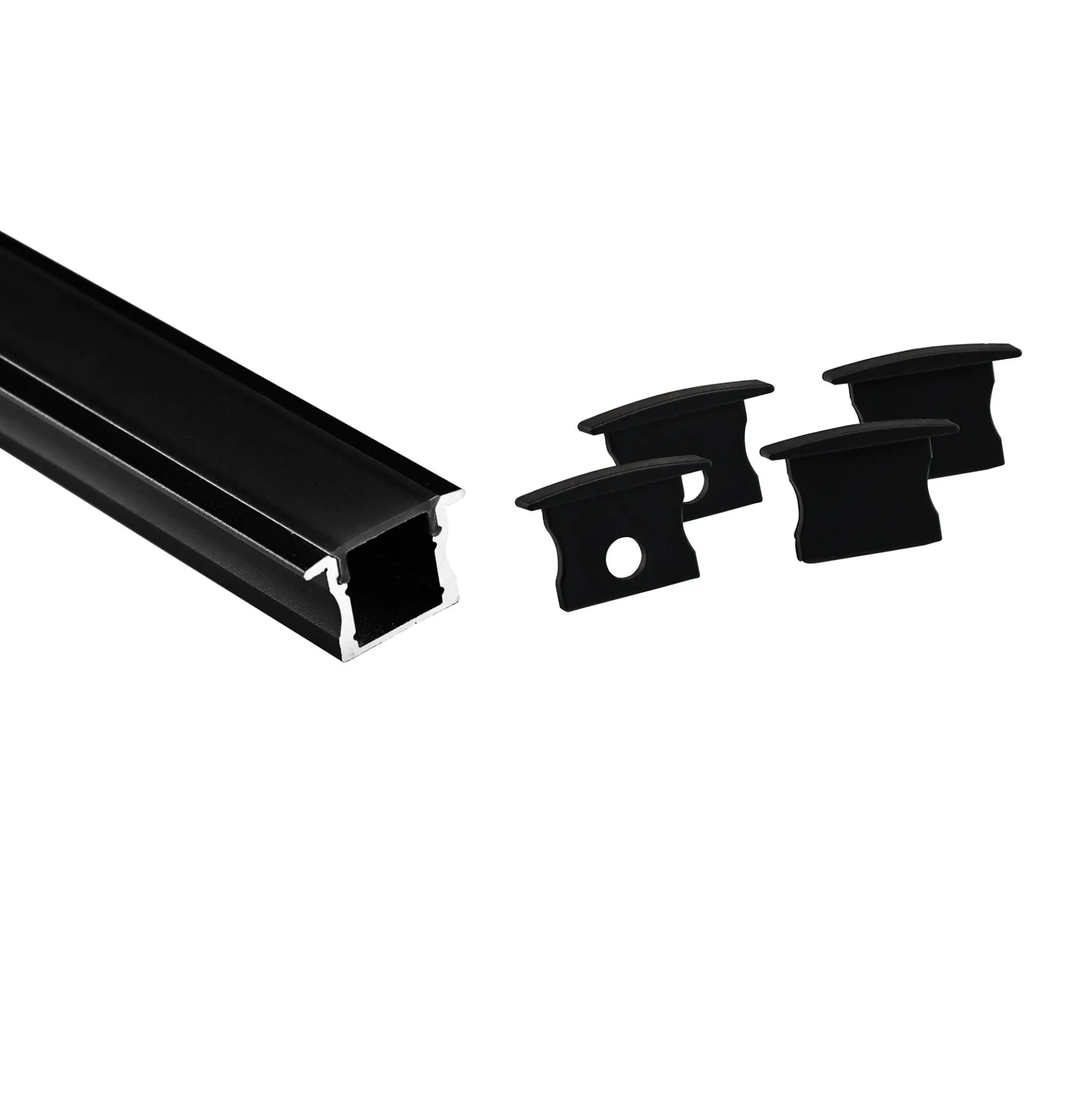 Perfil tira LED empotrable con difusor - Kit completo - 12,2x13mm - Tira LED ≤10mm - 2 metros