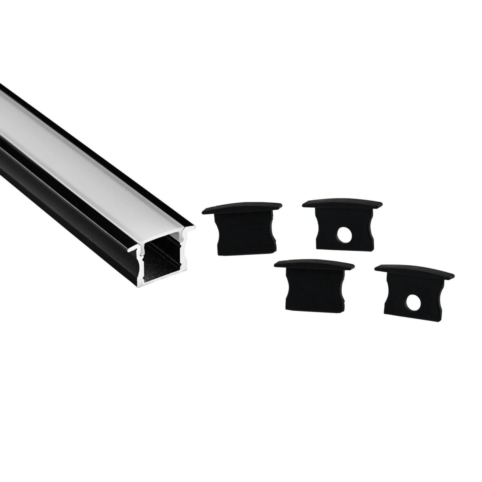 Perfil tira LED empotrable con difusor - Kit completo - 12,2x13mm - Tira LED ≤10mm - 2 metros