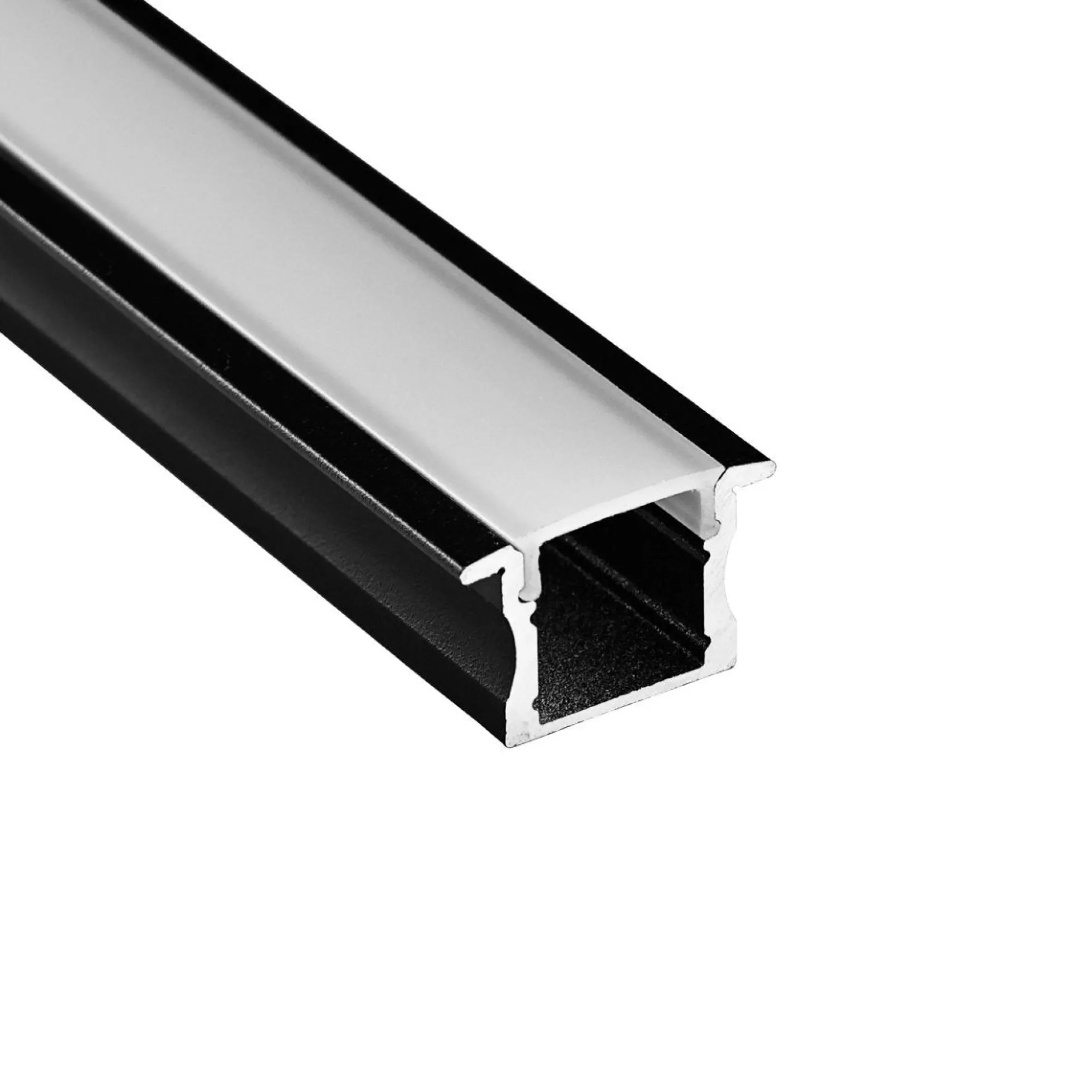 Perfil tira LED empotrable con difusor - Kit completo - 12,2x13mm - Tira LED ≤10mm - 2 metros