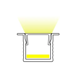 Perfil tira LED empotrable con difusor - Kit completo - 9x7mm - Tira LED ≤5mm - 2 metros