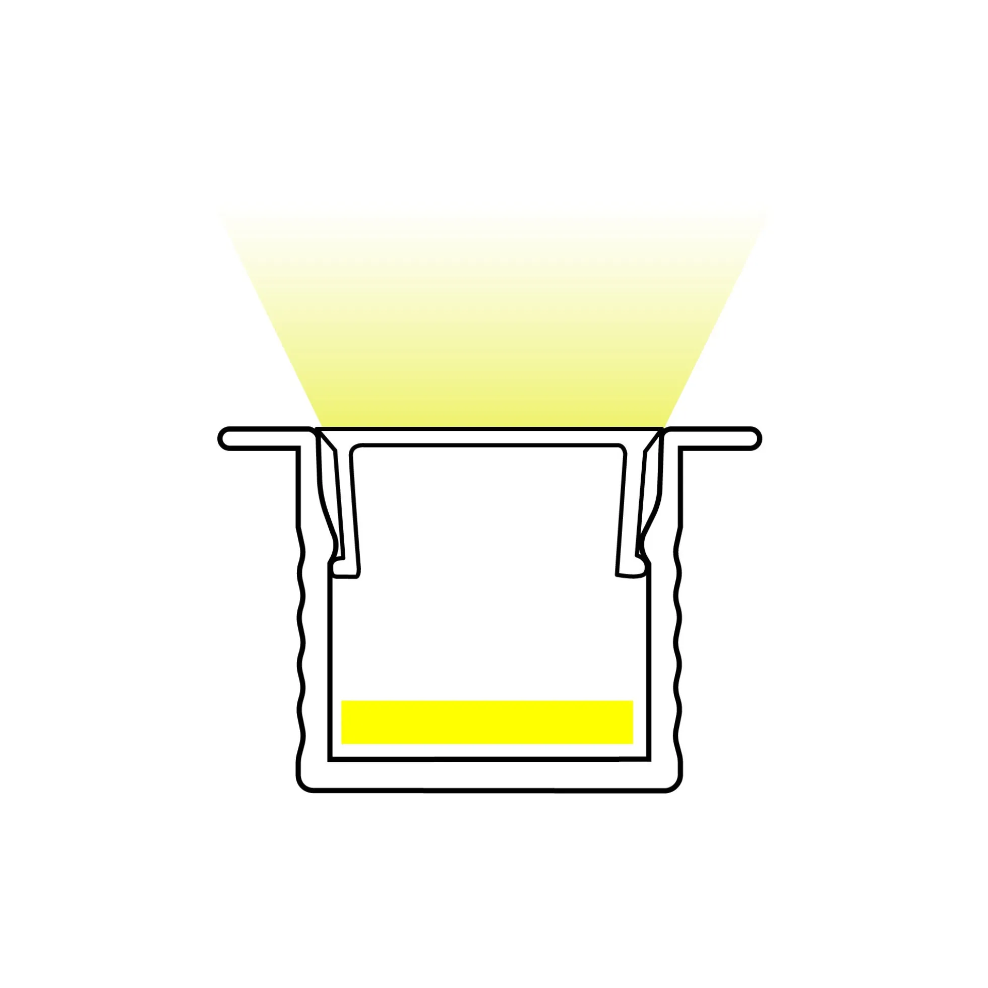 Perfil tira LED empotrable con difusor - Kit completo - 9x7mm - Tira LED ≤5mm - 2 metros
