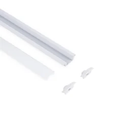 Perfil tira LED empotrable - 24,5x7mm - Kit completo - 1 metro